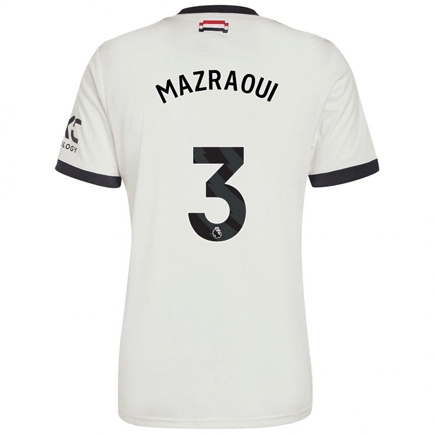 Niño Camiseta Noussair Mazraoui #3 Blanquecino Equipación Tercera 2024/25 La Camisa Chile