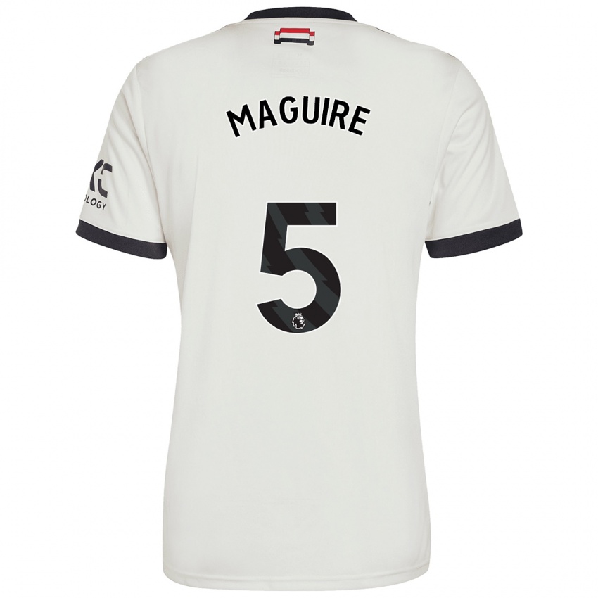 Niño Camiseta Harry Maguire #5 Blanquecino Equipación Tercera 2024/25 La Camisa Chile