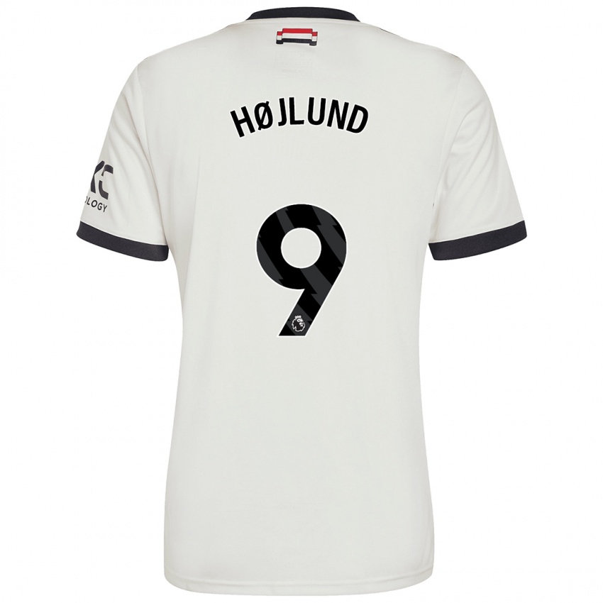 Niño Camiseta Rasmus Højlund #9 Blanquecino Equipación Tercera 2024/25 La Camisa Chile