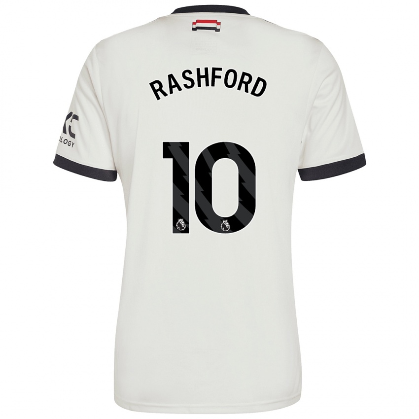 Niño Camiseta Marcus Rashford #10 Blanquecino Equipación Tercera 2024/25 La Camisa Chile