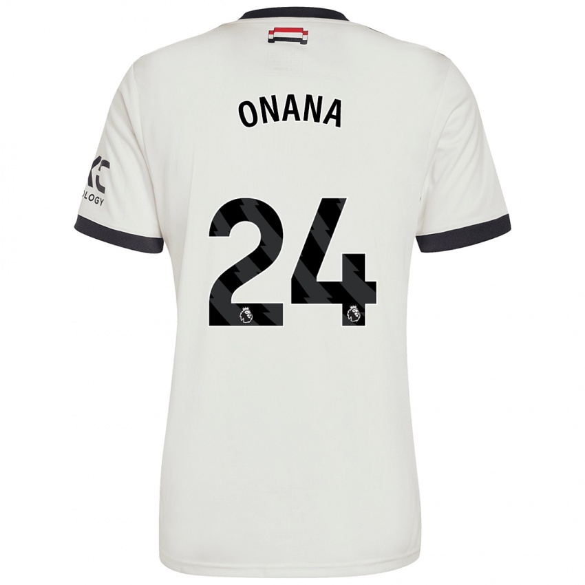 Niño Camiseta André Onana #24 Blanquecino Equipación Tercera 2024/25 La Camisa Chile