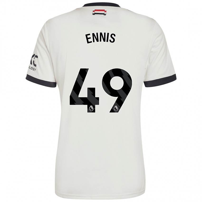 Niño Camiseta Ethan Ennis #49 Blanquecino Equipación Tercera 2024/25 La Camisa Chile