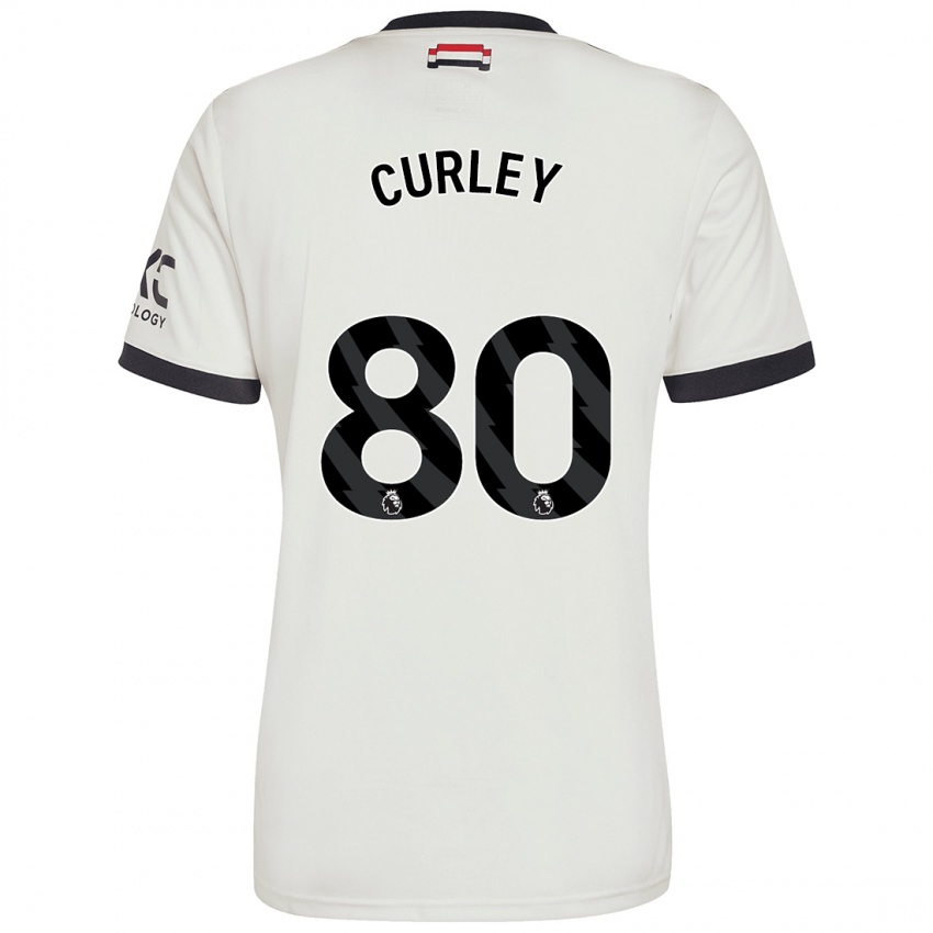 Niño Camiseta Ruben Curley #80 Blanquecino Equipación Tercera 2024/25 La Camisa Chile