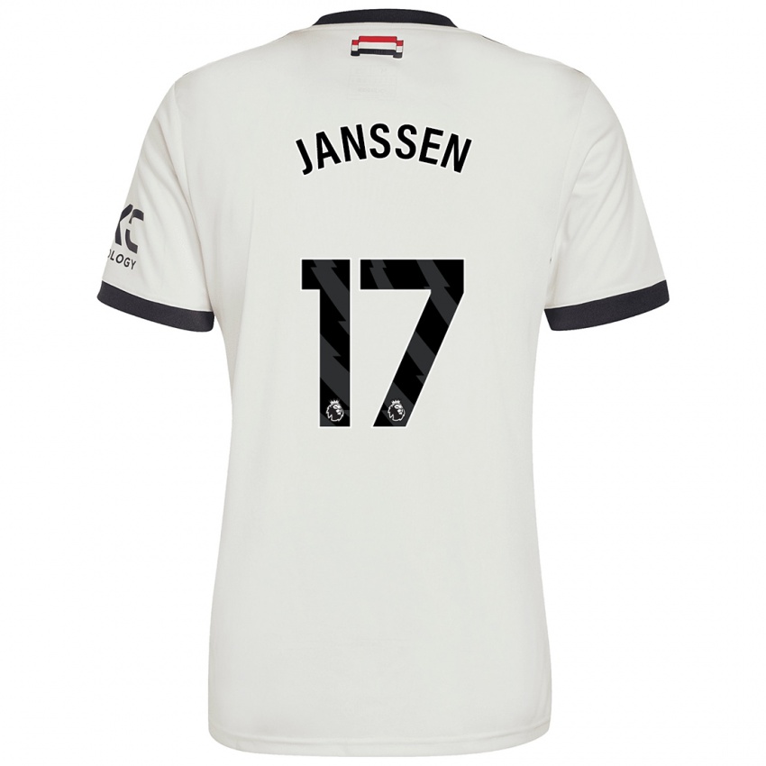 Niño Camiseta Dominique Janssen #17 Blanquecino Equipación Tercera 2024/25 La Camisa Chile