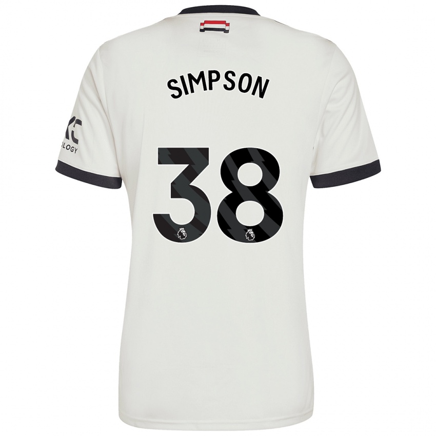 Niño Camiseta Jess Simpson #38 Blanquecino Equipación Tercera 2024/25 La Camisa Chile