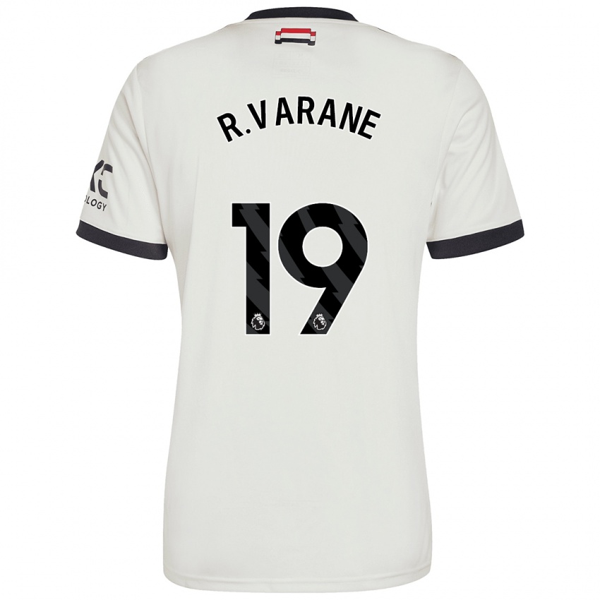 Niño Camiseta Raphael Varane #19 Blanquecino Equipación Tercera 2024/25 La Camisa Chile