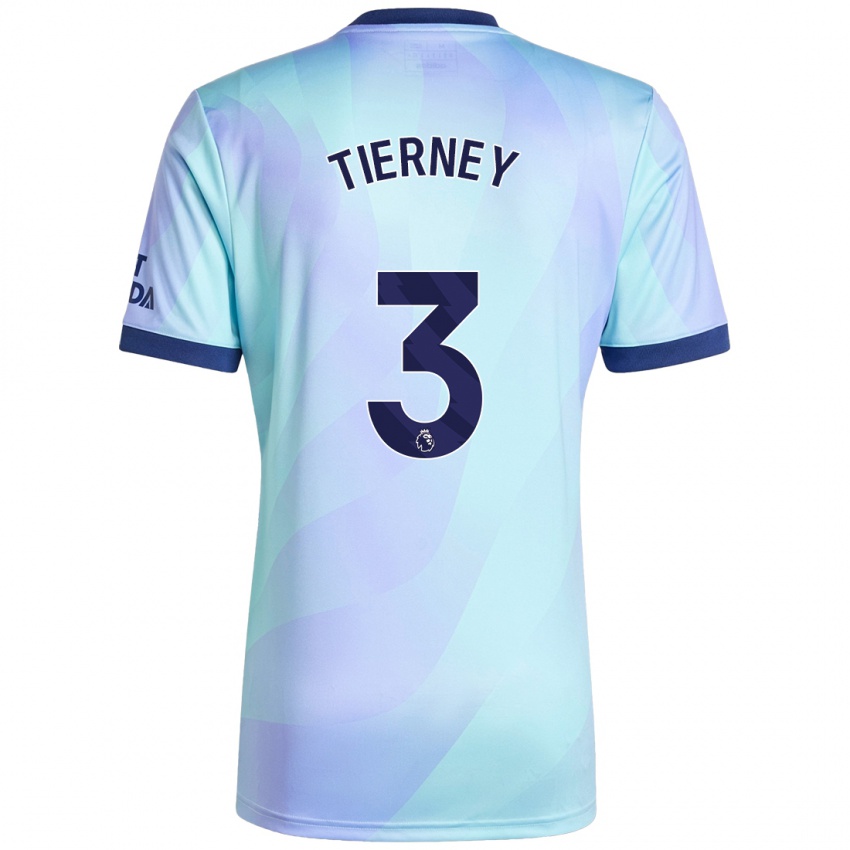 Niño Camiseta Kieran Tierney #3 Agua Equipación Tercera 2024/25 La Camisa Chile