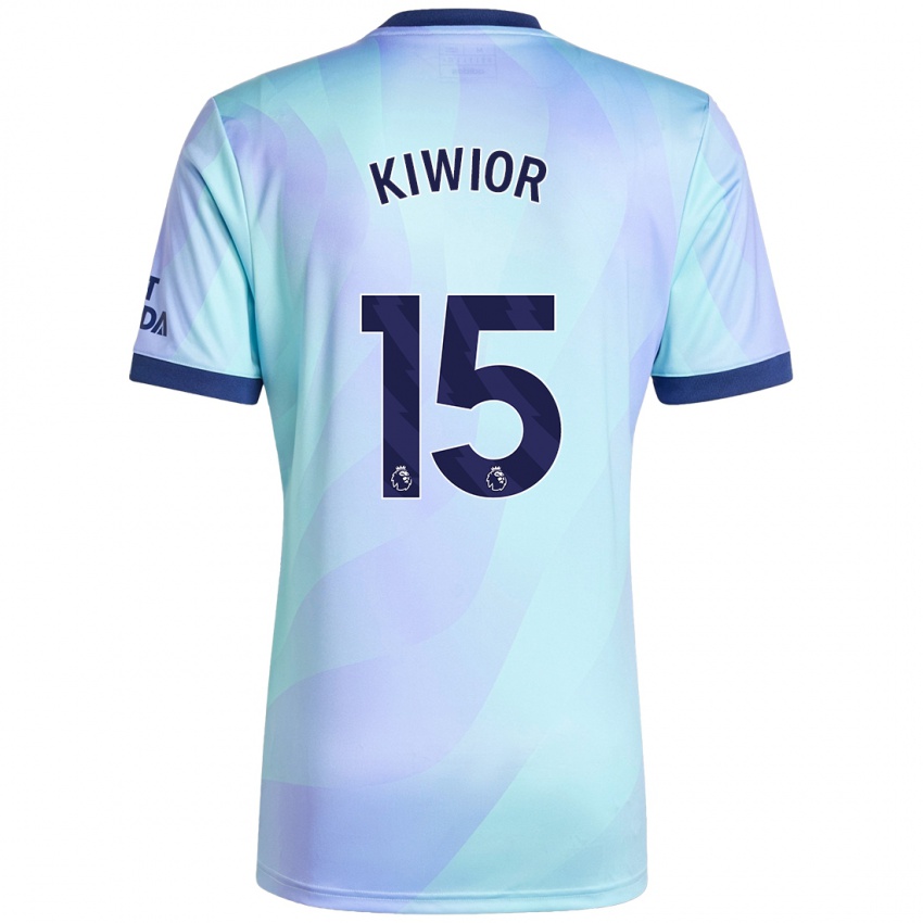 Niño Camiseta Jakub Kiwior #15 Agua Equipación Tercera 2024/25 La Camisa Chile