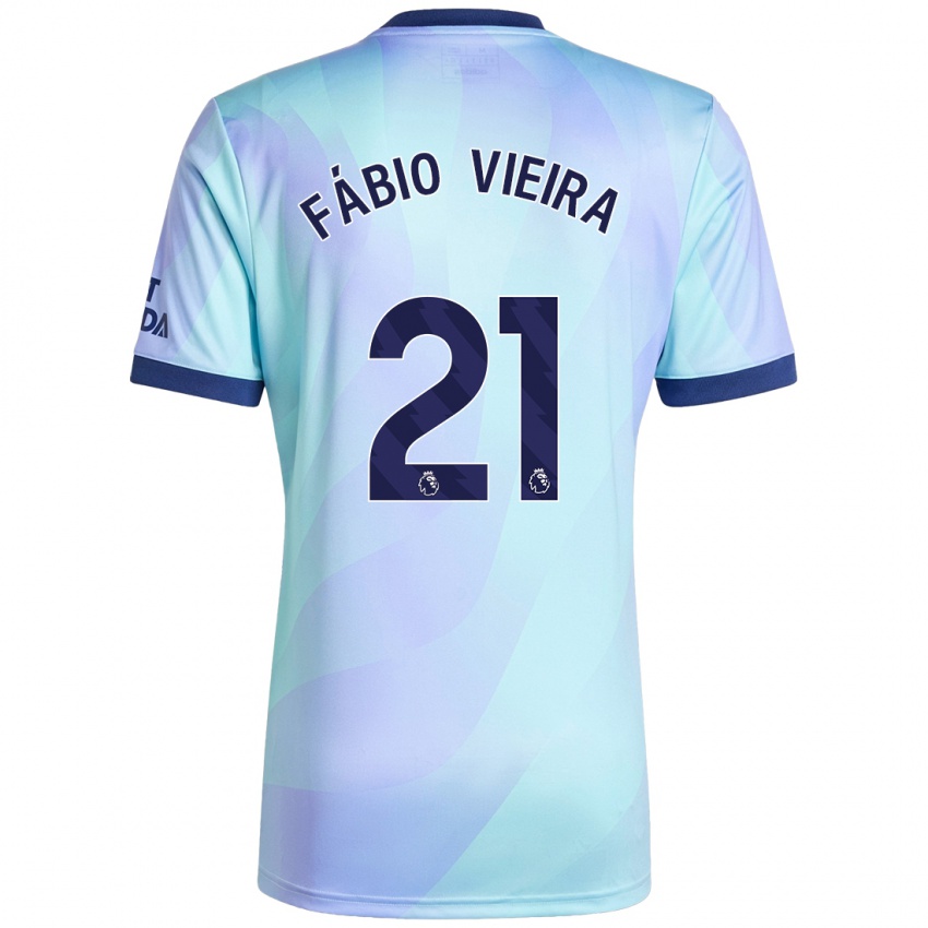 Niño Camiseta Fabio Vieira #21 Agua Equipación Tercera 2024/25 La Camisa Chile