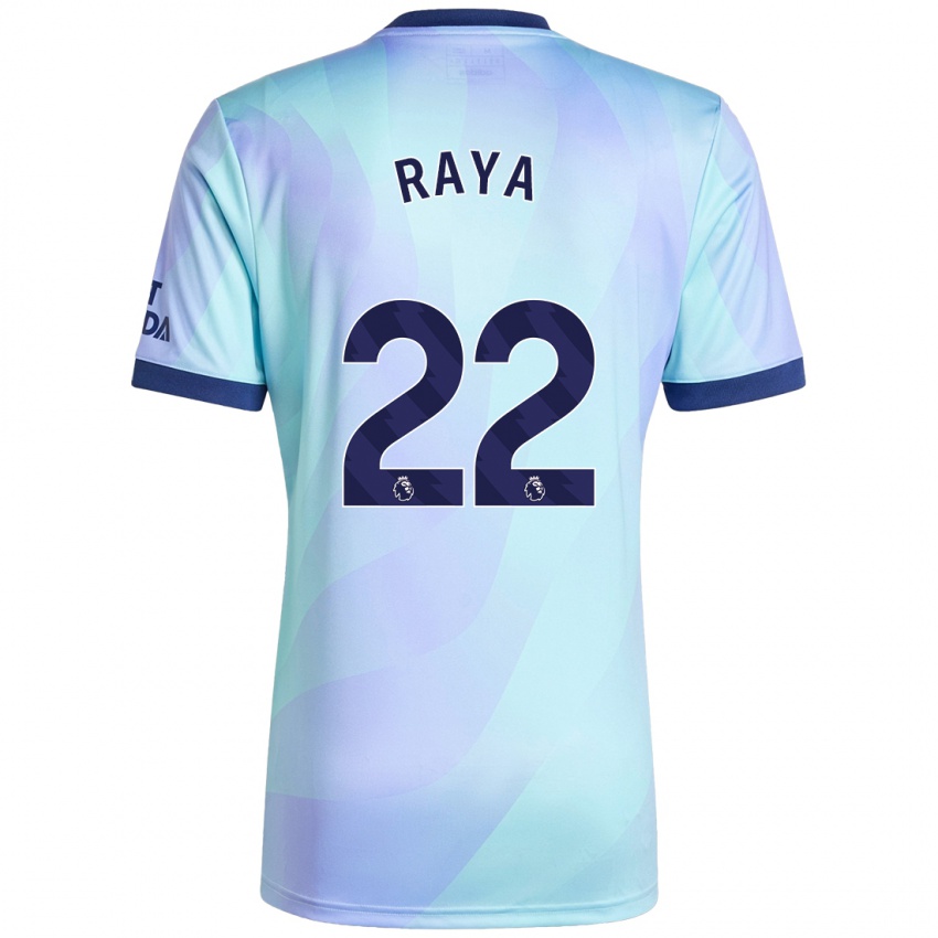 Niño Camiseta David Raya #22 Agua Equipación Tercera 2024/25 La Camisa Chile