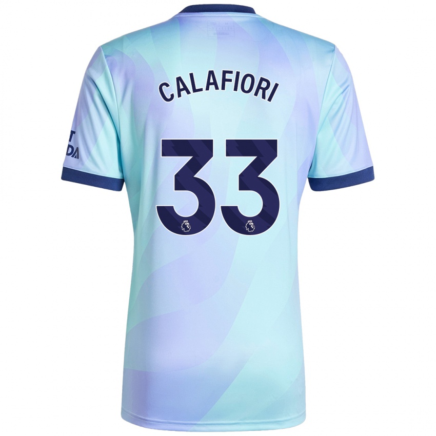 Niño Camiseta Riccardo Calafiori #33 Agua Equipación Tercera 2024/25 La Camisa Chile