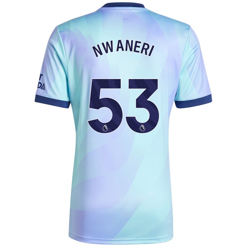 Niño Camiseta Ethan Nwaneri #53 Agua Equipación Tercera 2024/25 La Camisa Chile