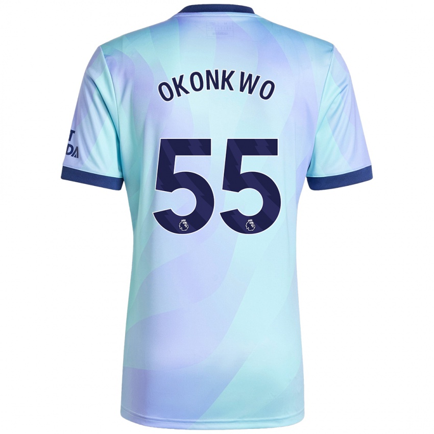 Niño Camiseta Brian Okonkwo #55 Agua Equipación Tercera 2024/25 La Camisa Chile