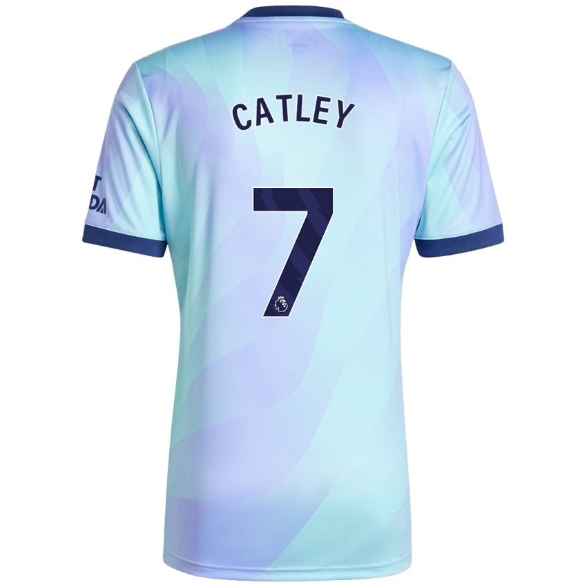 Niño Camiseta Stephanie Catley #7 Agua Equipación Tercera 2024/25 La Camisa Chile