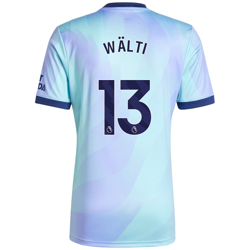 Niño Camiseta Lia Wälti #13 Agua Equipación Tercera 2024/25 La Camisa Chile