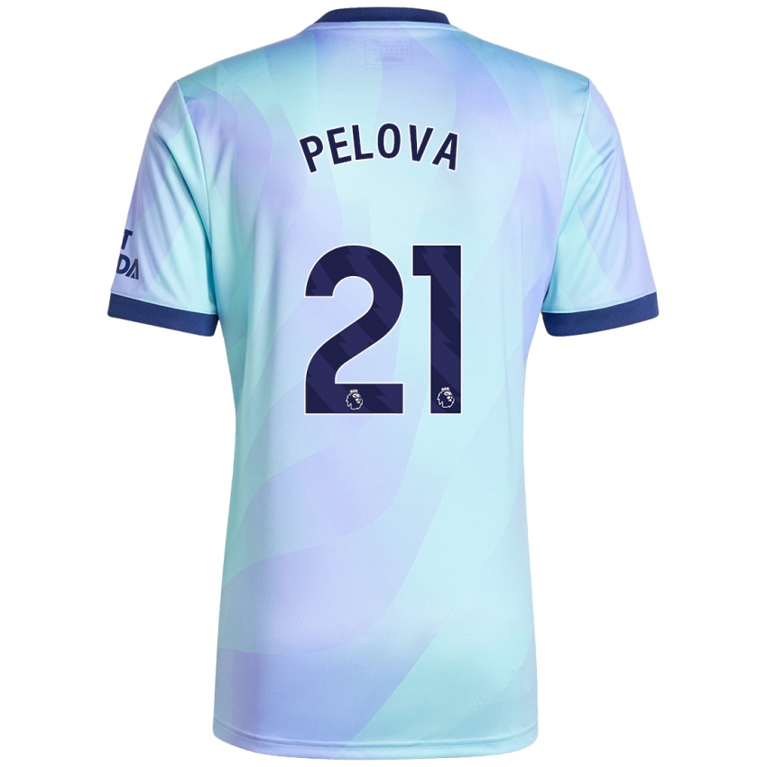 Niño Camiseta Victoria Pelova #21 Agua Equipación Tercera 2024/25 La Camisa Chile