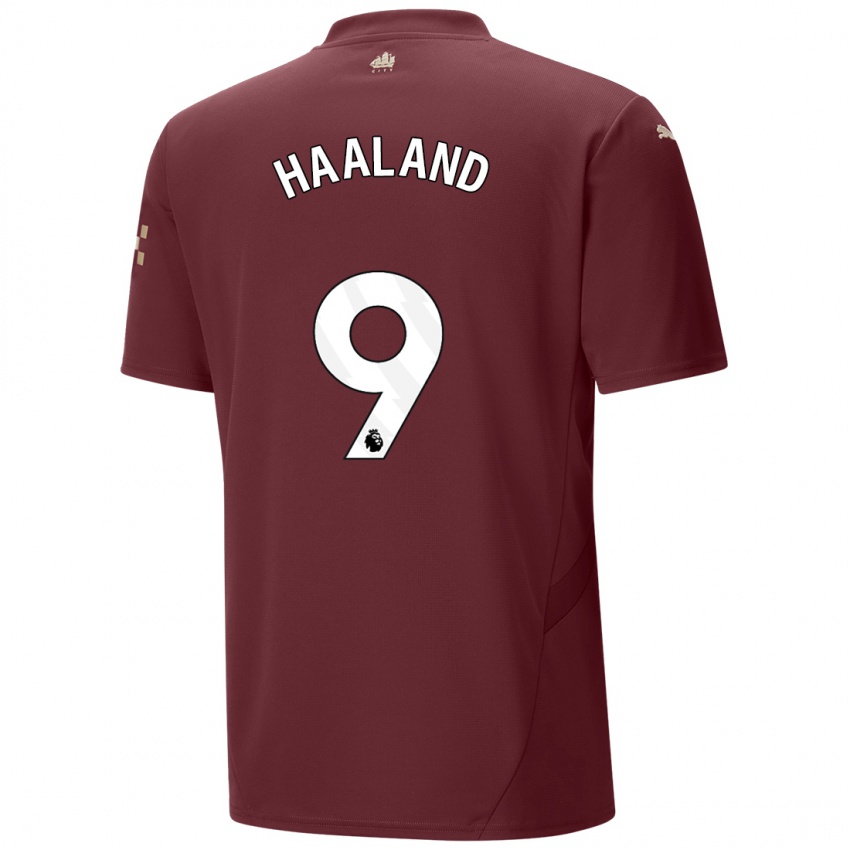 Niño Camiseta Erling Haaland #9 Granate Equipación Tercera 2024/25 La Camisa Chile