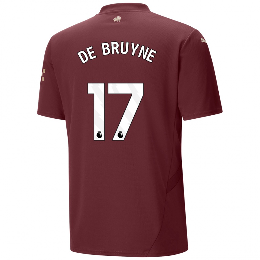 Niño Camiseta Kevin De Bruyne #17 Granate Equipación Tercera 2024/25 La Camisa Chile