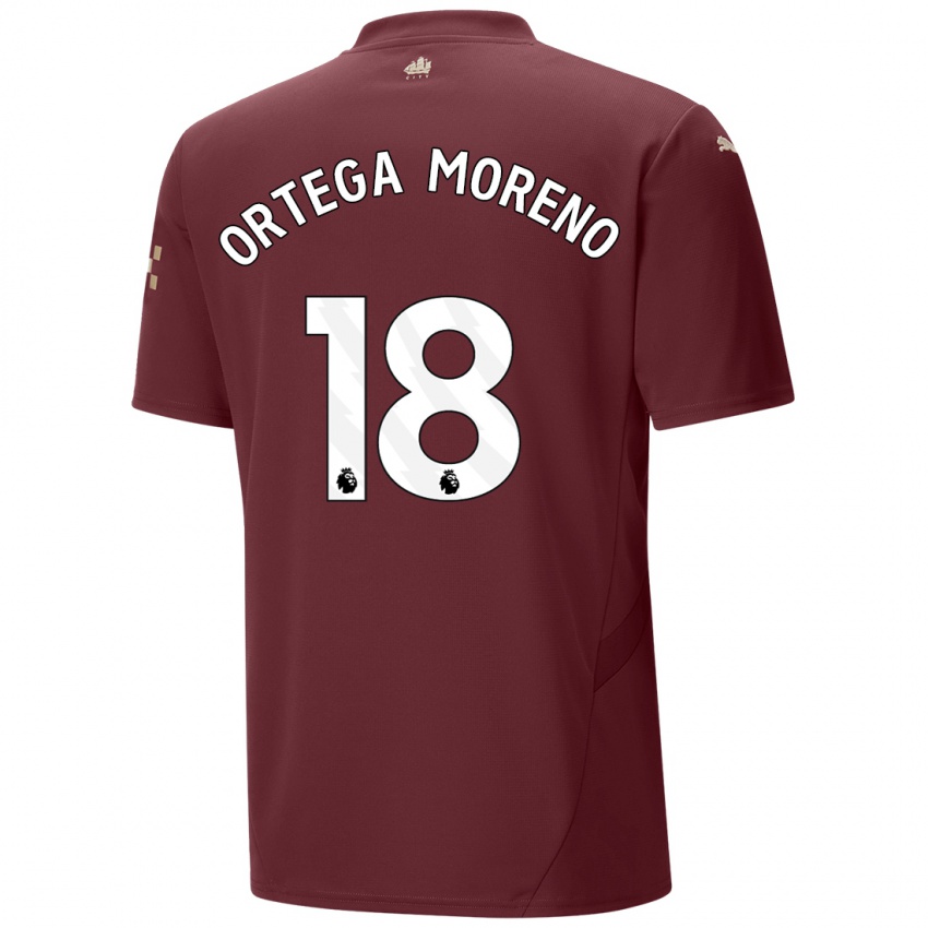 Niño Camiseta Stefan Ortega Moreno #18 Granate Equipación Tercera 2024/25 La Camisa Chile