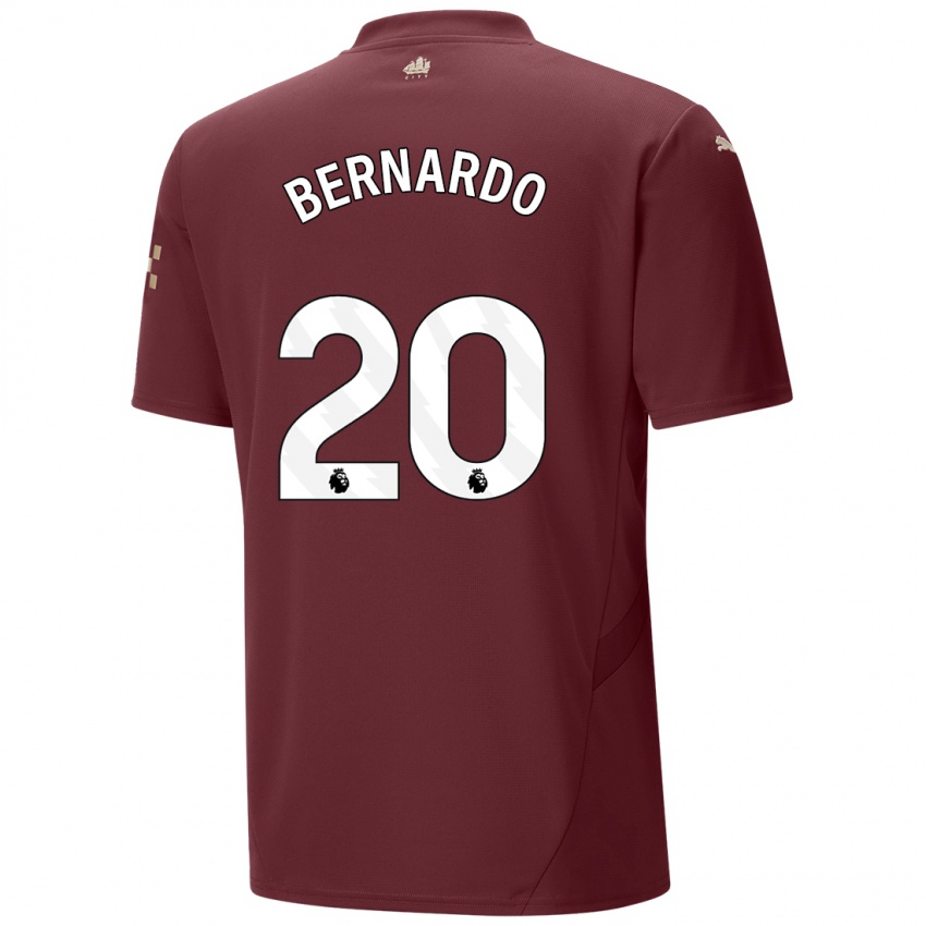 Niño Camiseta Bernardo Silva #20 Granate Equipación Tercera 2024/25 La Camisa Chile