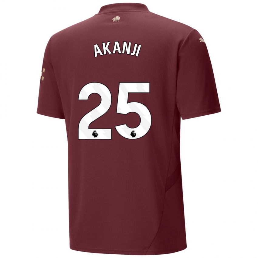 Niño Camiseta Manuel Akanji #25 Granate Equipación Tercera 2024/25 La Camisa Chile