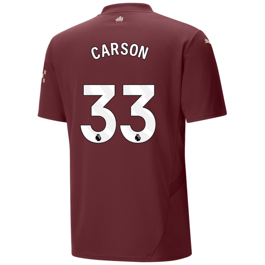 Niño Camiseta Scott Carson #33 Granate Equipación Tercera 2024/25 La Camisa Chile