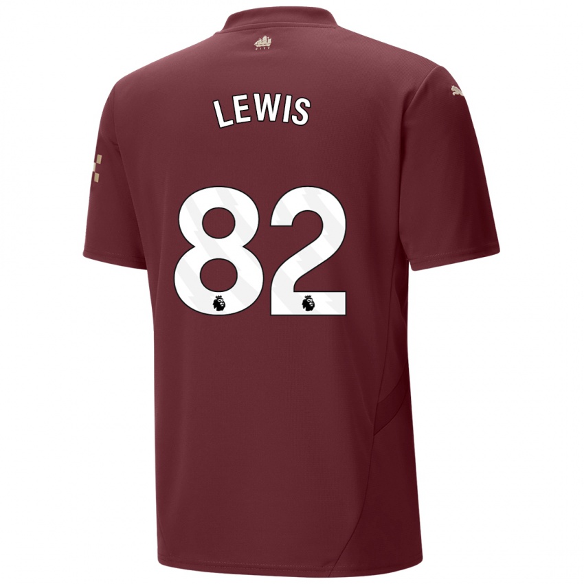 Niño Camiseta Rico Lewis #82 Granate Equipación Tercera 2024/25 La Camisa Chile