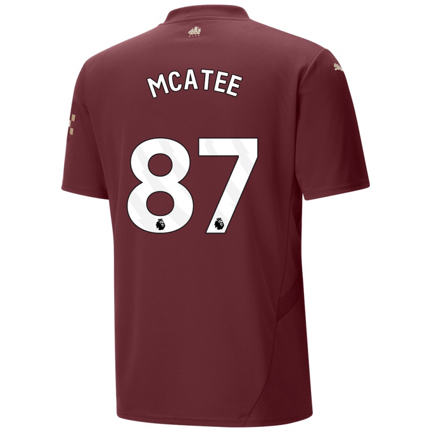 Niño Camiseta James Mcatee #87 Granate Equipación Tercera 2024/25 La Camisa Chile