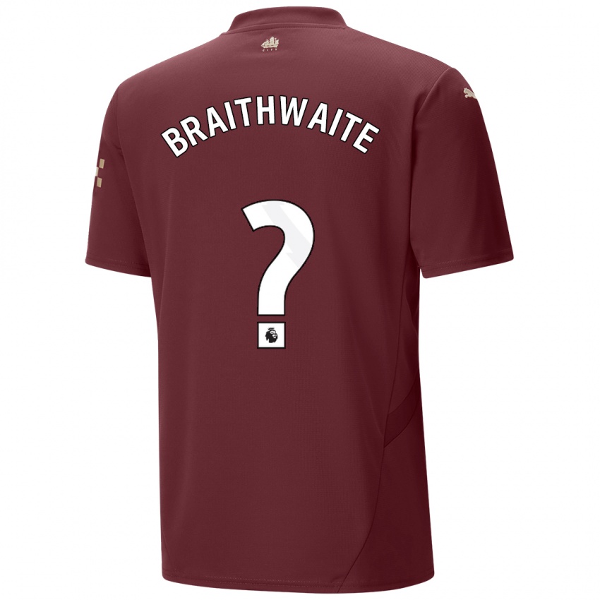 Niño Camiseta Kaden Braithwaite #0 Granate Equipación Tercera 2024/25 La Camisa Chile