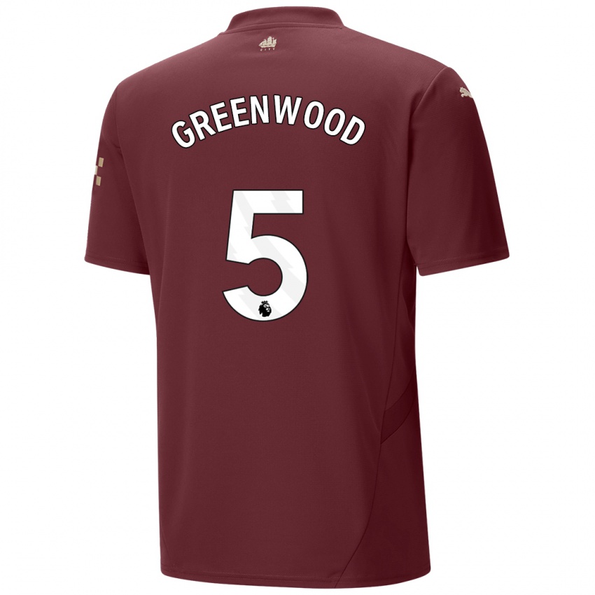 Niño Camiseta Alex Greenwood #5 Granate Equipación Tercera 2024/25 La Camisa Chile