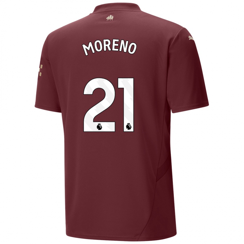 Niño Camiseta Marlos Moreno #21 Granate Equipación Tercera 2024/25 La Camisa Chile