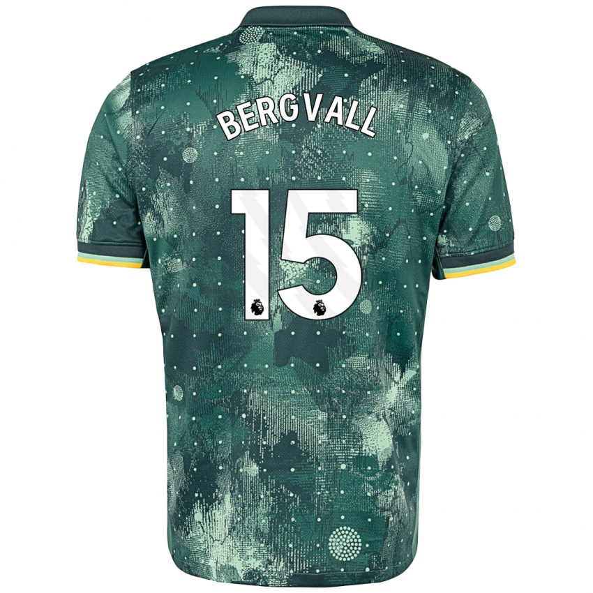 Niño Camiseta Lucas Bergvall #15 Verde Menta Equipación Tercera 2024/25 La Camisa Chile