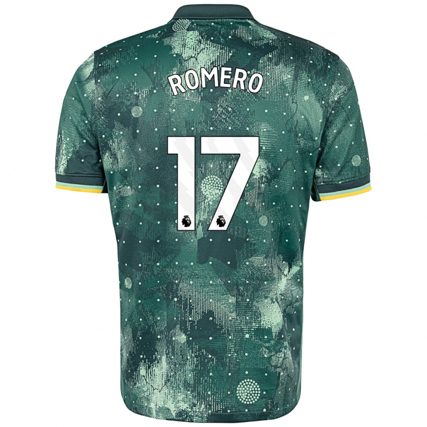 Niño Camiseta Cristian Romero #17 Verde Menta Equipación Tercera 2024/25 La Camisa Chile