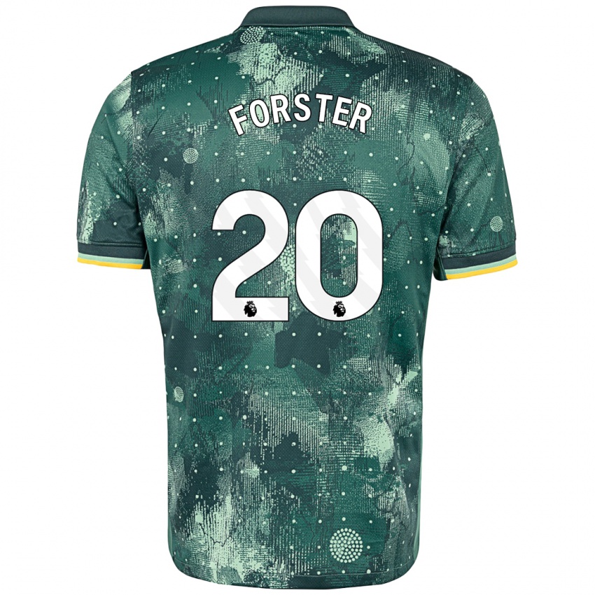 Niño Camiseta Fraser Forster #20 Verde Menta Equipación Tercera 2024/25 La Camisa Chile