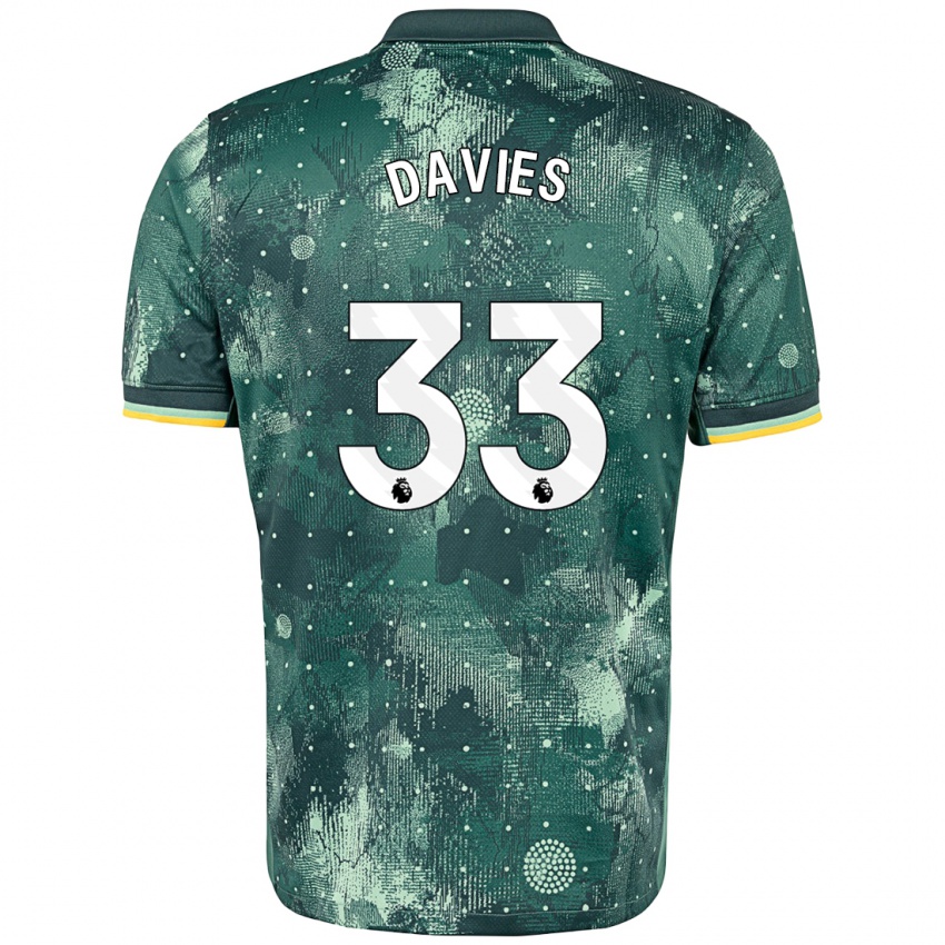 Niño Camiseta Ben Davies #33 Verde Menta Equipación Tercera 2024/25 La Camisa Chile