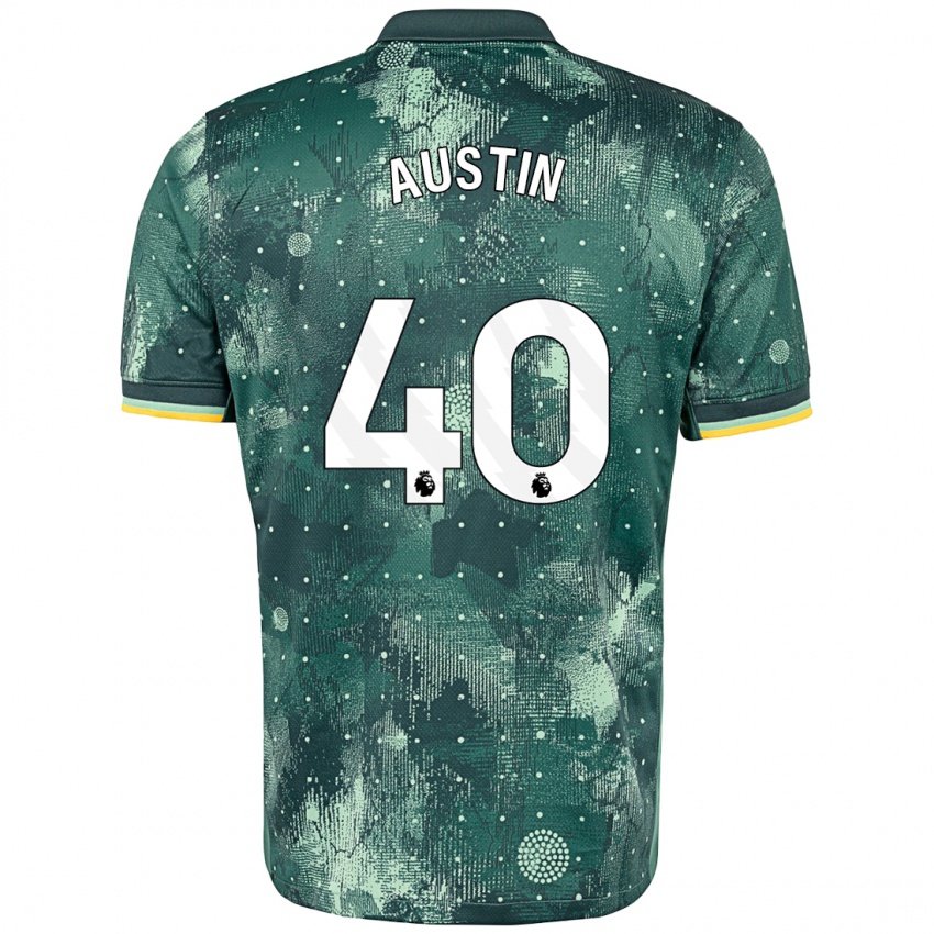 Niño Camiseta Brandon Austin #40 Verde Menta Equipación Tercera 2024/25 La Camisa Chile