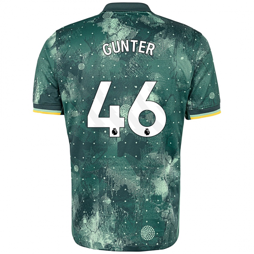 Niño Camiseta Luca Gunter #46 Verde Menta Equipación Tercera 2024/25 La Camisa Chile