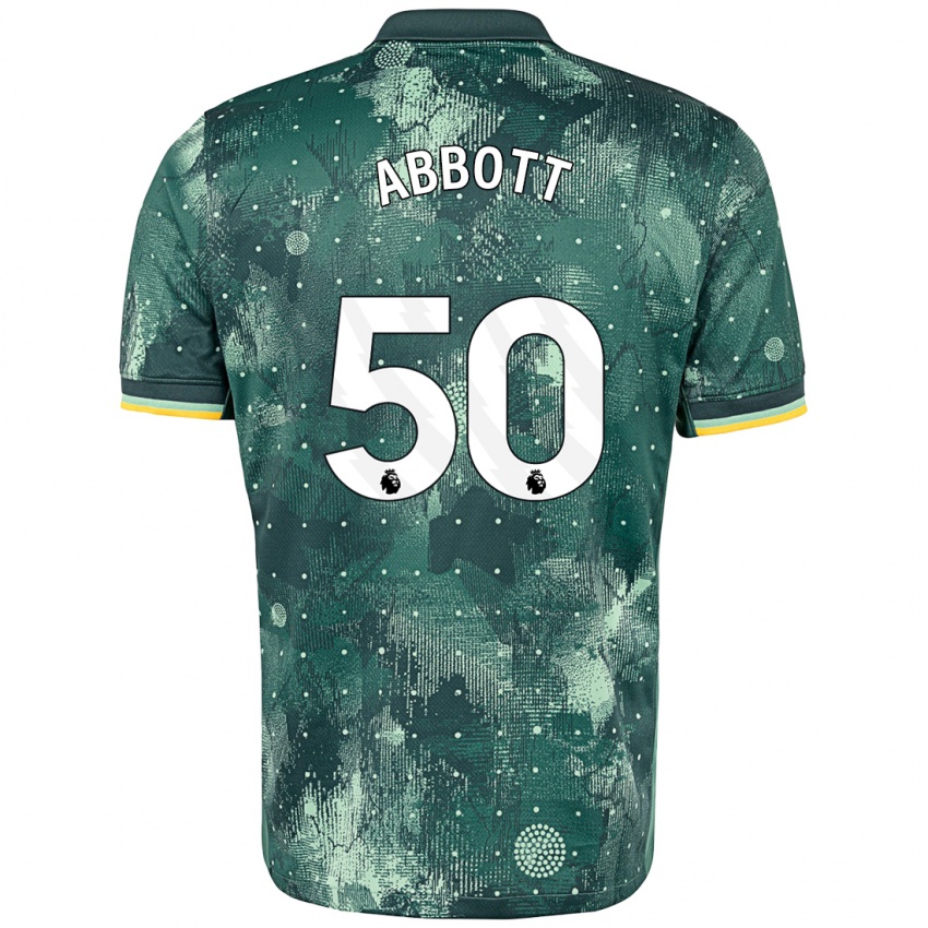 Niño Camiseta George Abbott #50 Verde Menta Equipación Tercera 2024/25 La Camisa Chile