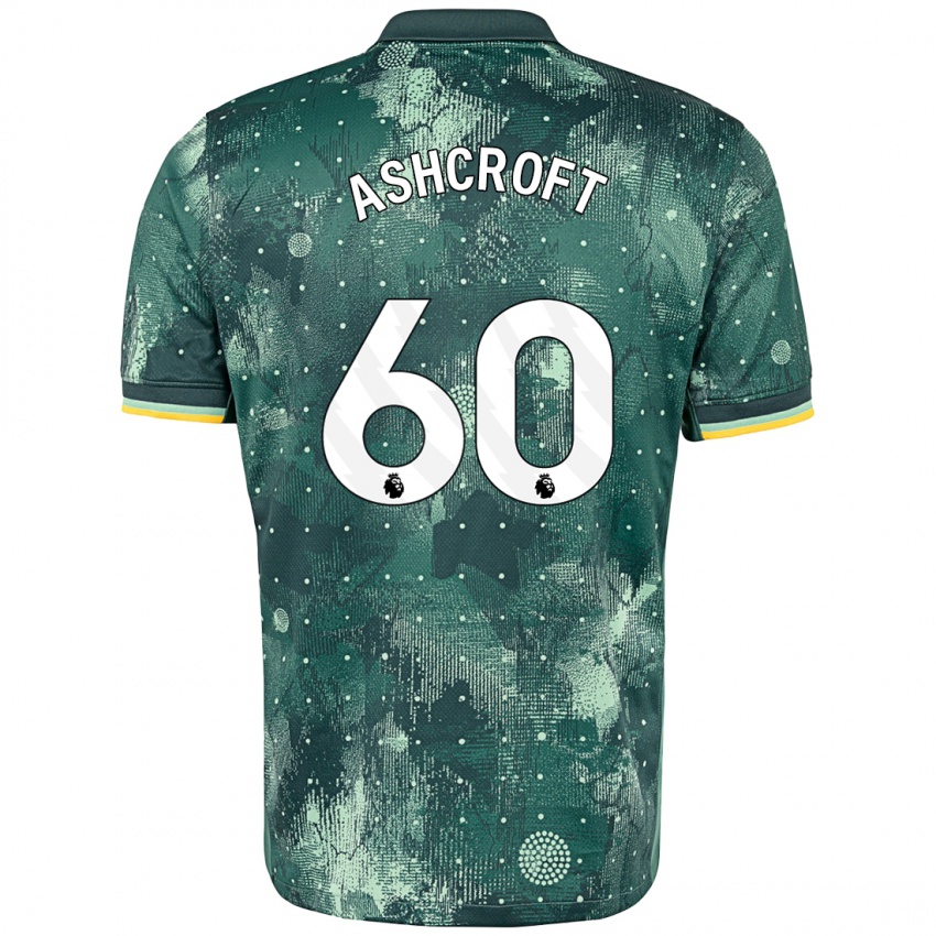 Niño Camiseta Tyrell Ashcroft #60 Verde Menta Equipación Tercera 2024/25 La Camisa Chile