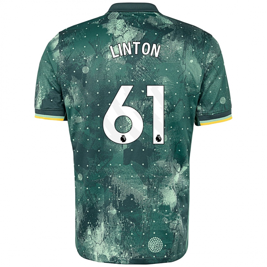 Niño Camiseta Jahziah Linton #61 Verde Menta Equipación Tercera 2024/25 La Camisa Chile