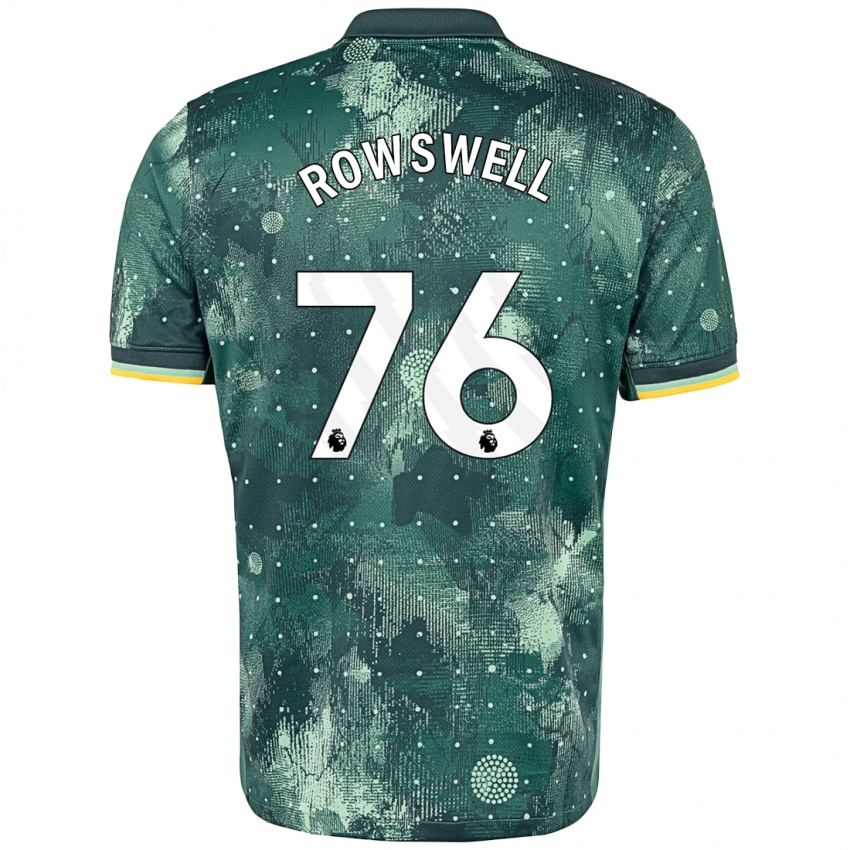 Niño Camiseta James Rowswell #76 Verde Menta Equipación Tercera 2024/25 La Camisa Chile