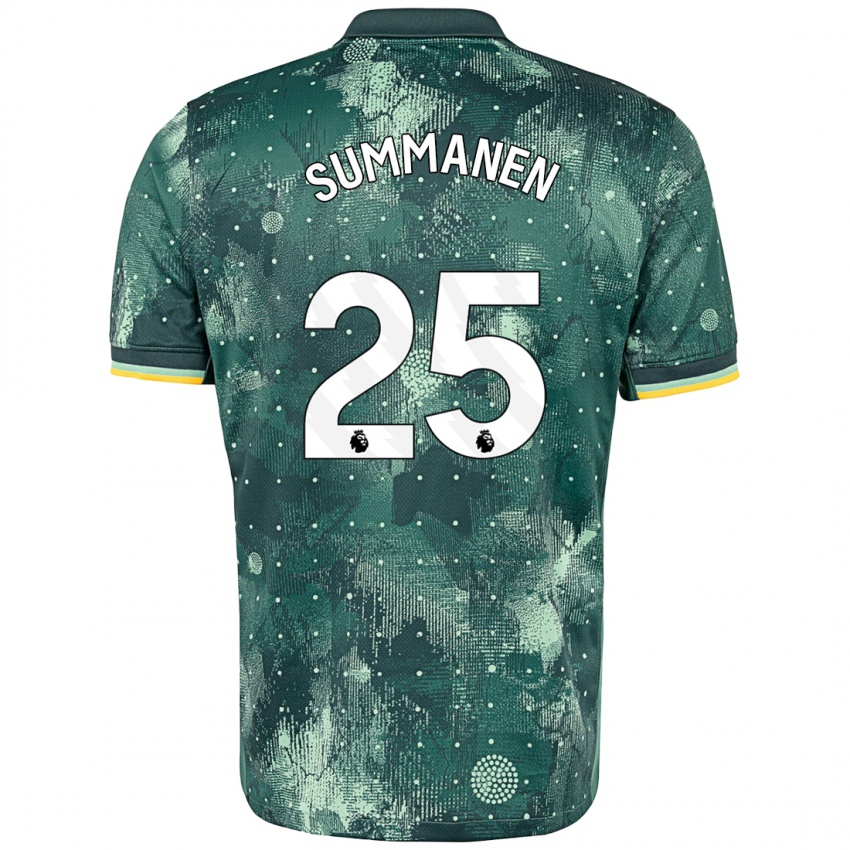 Niño Camiseta Eveliina Summanen #25 Verde Menta Equipación Tercera 2024/25 La Camisa Chile