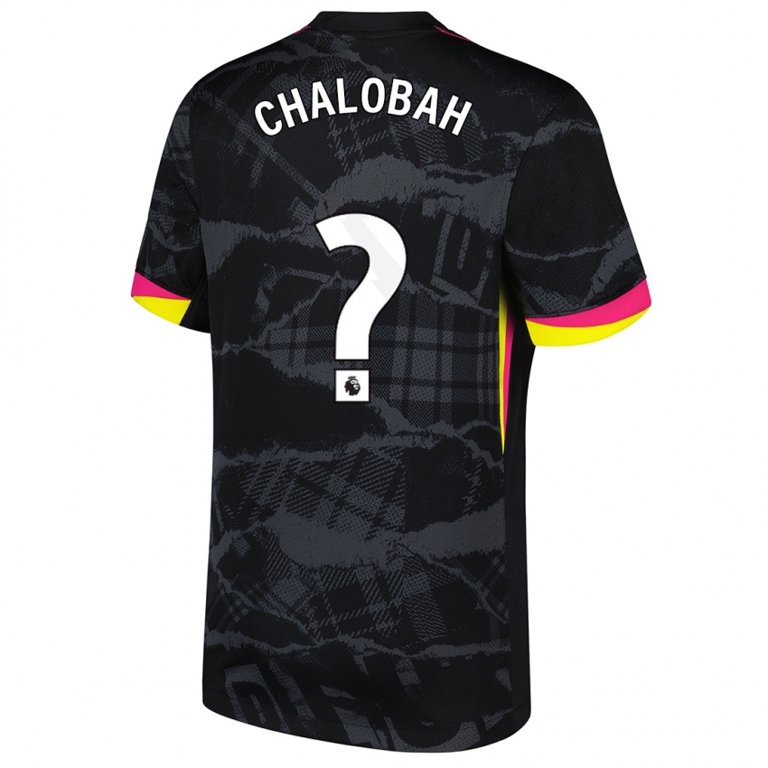 Niño Camiseta Trevoh Chalobah #0 Negro Rosa Equipación Tercera 2024/25 La Camisa Chile