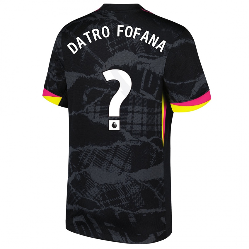 Niño Camiseta David Datro Fofana #0 Negro Rosa Equipación Tercera 2024/25 La Camisa Chile