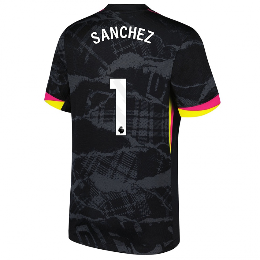 Niño Camiseta Robert Sánchez #1 Negro Rosa Equipación Tercera 2024/25 La Camisa Chile