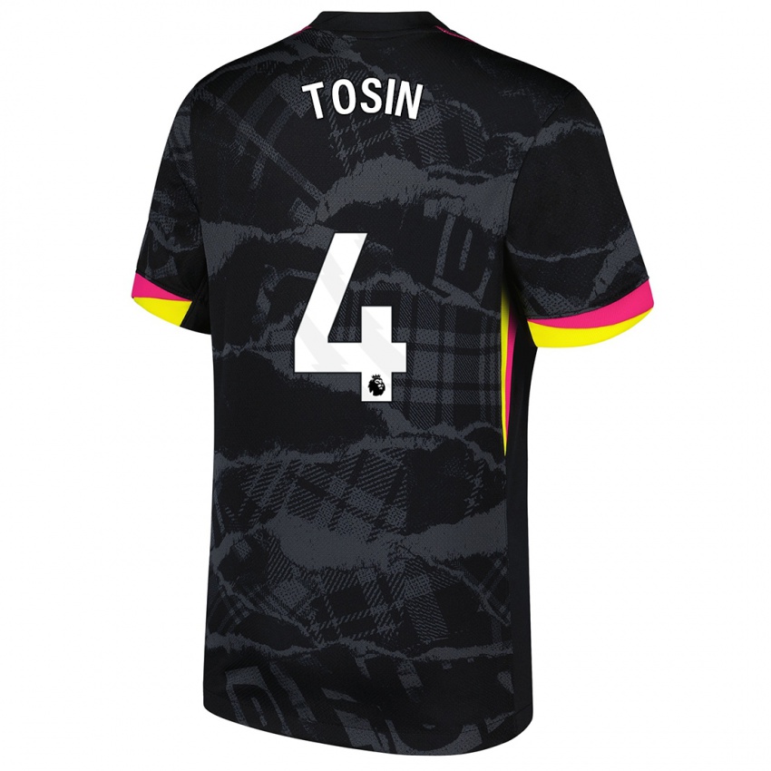 Niño Camiseta Tosin Adarabioyo #4 Negro Rosa Equipación Tercera 2024/25 La Camisa Chile