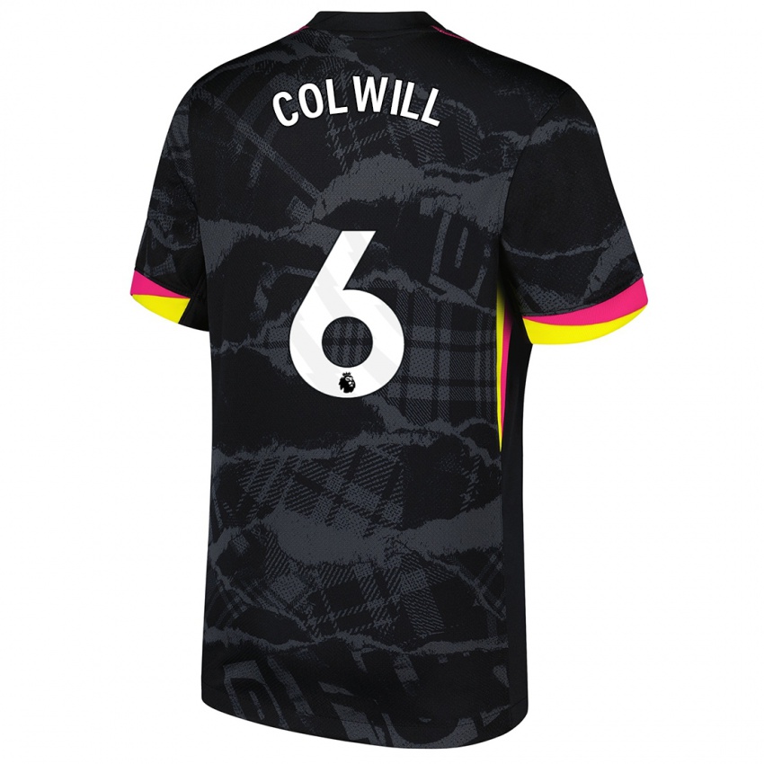 Niño Camiseta Levi Colwill #6 Negro Rosa Equipación Tercera 2024/25 La Camisa Chile