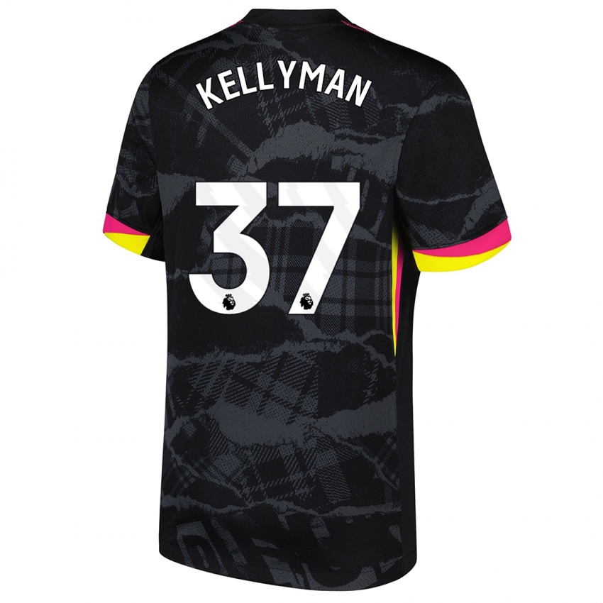 Niño Camiseta Omari Kellyman #37 Negro Rosa Equipación Tercera 2024/25 La Camisa Chile