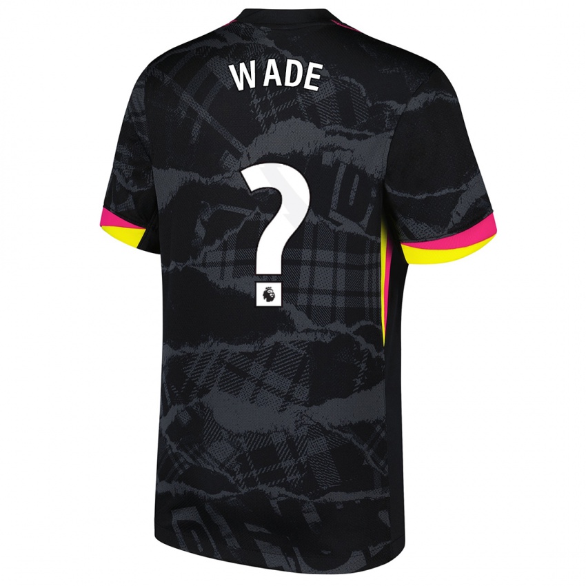 Niño Camiseta Shaun Wade #0 Negro Rosa Equipación Tercera 2024/25 La Camisa Chile