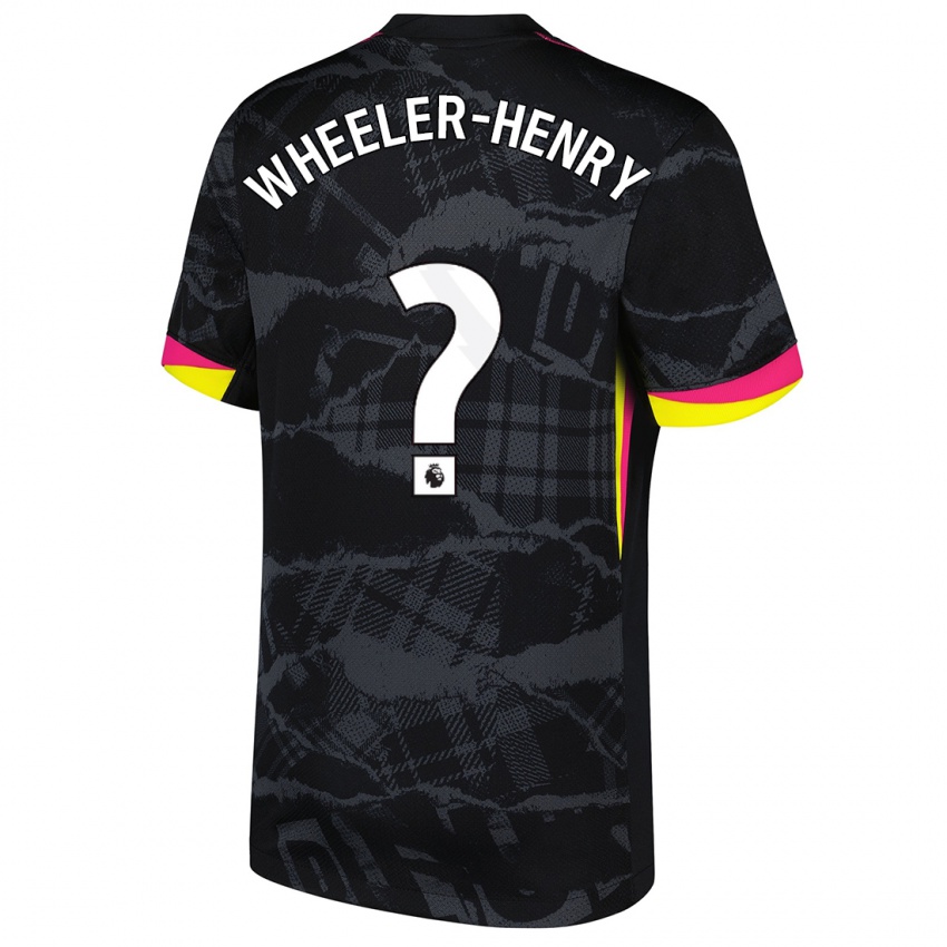 Niño Camiseta Joseph Wheeler-Henry #0 Negro Rosa Equipación Tercera 2024/25 La Camisa Chile